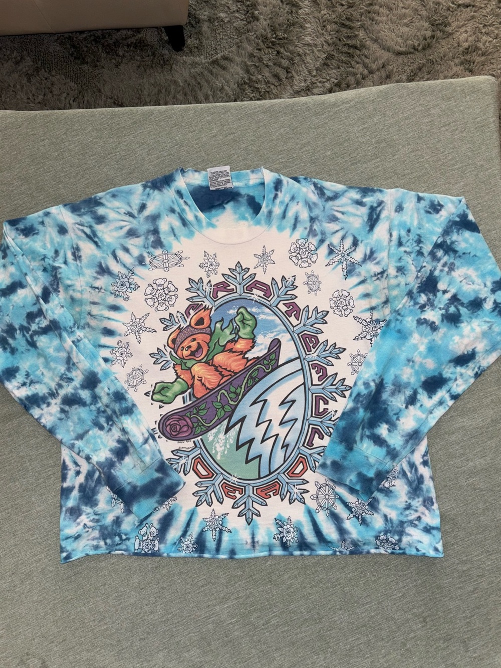 Vintage 1994 Grateful Dead Cropped Long Sleeve Tie Dye Shirt